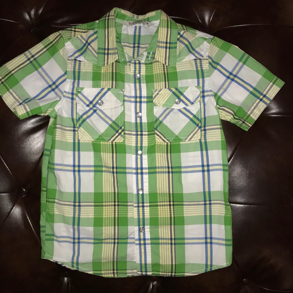 Young boy’s western style plaid shirt